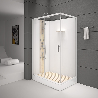 Cabin tắm vuông trong phòng tắm Màu trắng Acrylic ABS Khay trắng sơn 1200 * 80 * 225cm