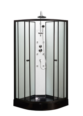 Cabin tắm hình tròn Quadrant với khay acrylic màu đen 850 * 850 * 2250cm