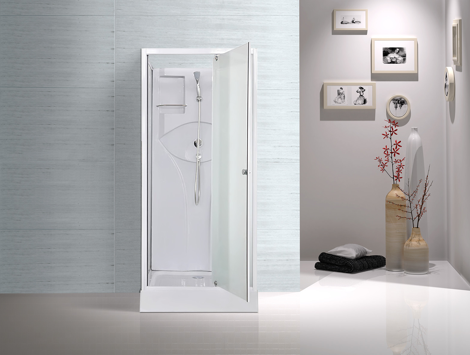 White 900 X 900 Shower Cubicles Small Bathrooms CE SGS Certification