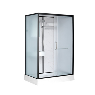 Buồng tắm Trắng Acrylic ABS Khay 1200 * 1000 * 2150mm nhôm đen