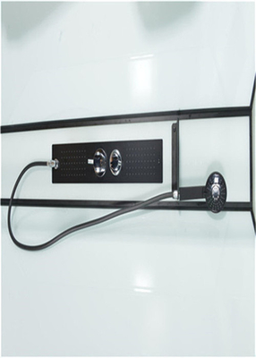 Buồng tắm đứng góc phần tư miễn phí với bảng điều khiển cố định bằng kính cường lực trong suốt bằng nhôm đen