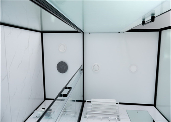 Buồng tắm vòi hoa sen Khay nhựa acrylic màu trắng2000 * 1160 * 2150mm nhôm đen phía trước mở