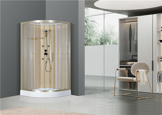 Cabin tắm với khay acrylic trắng 900 * 900 * 2150cm nhôm vàng