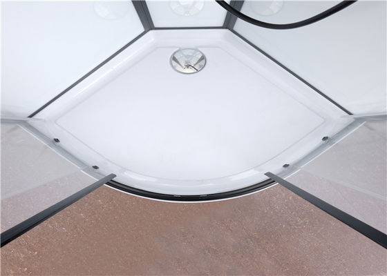 Vòi sen tắm đứng góc phần tư miễn phí với bảng điều khiển cố định bằng kính cường lực trong suốt