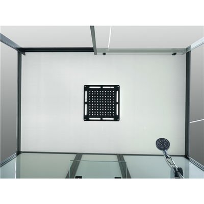 Vòi sen tắm đứng hình chữ nhật góc phần tư tự do với bảng điều khiển cố định bằng kính cường lực trong suốt