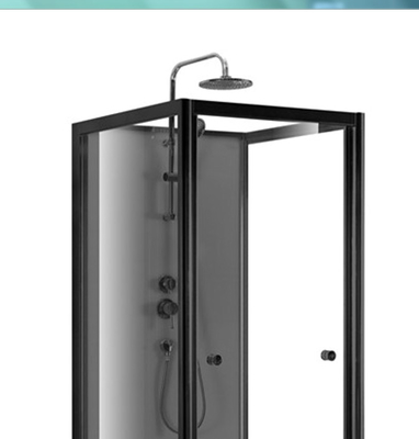 Cửa Pivot Cabin tắm kính cường lực trong suốt 4mm với khay acrylic màu đen